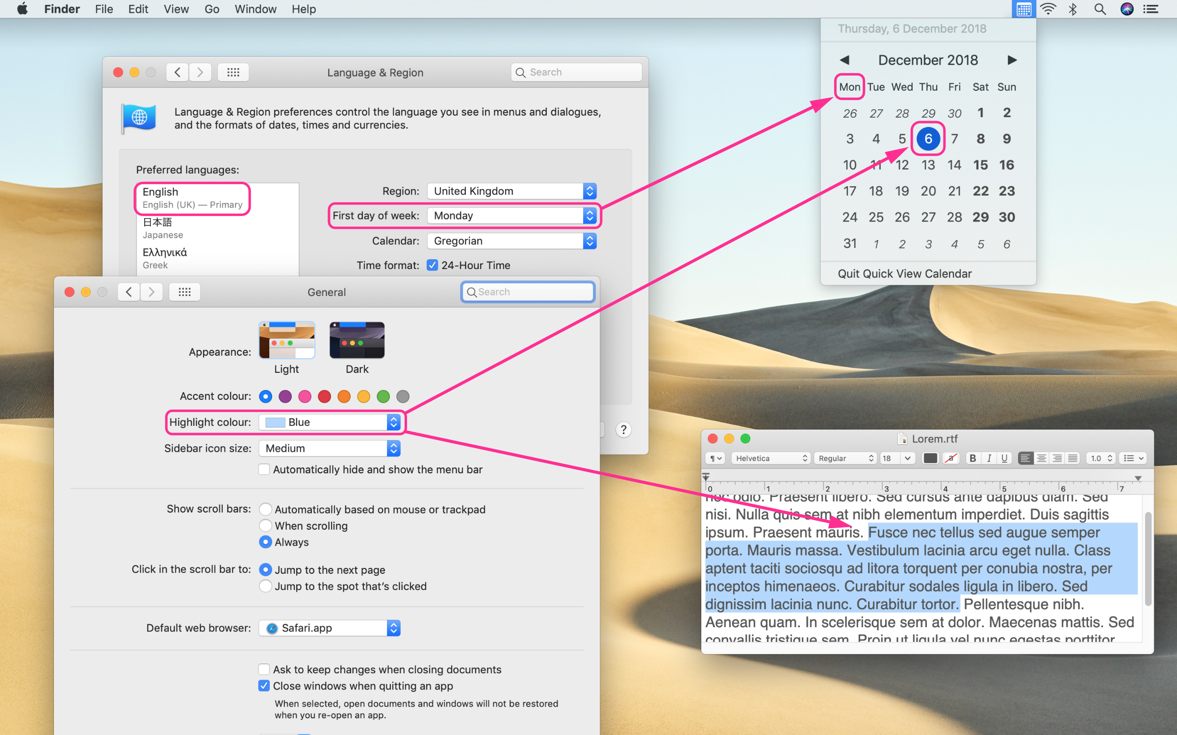 The highlight color of todays date is the current text selection color configured in System Preferences